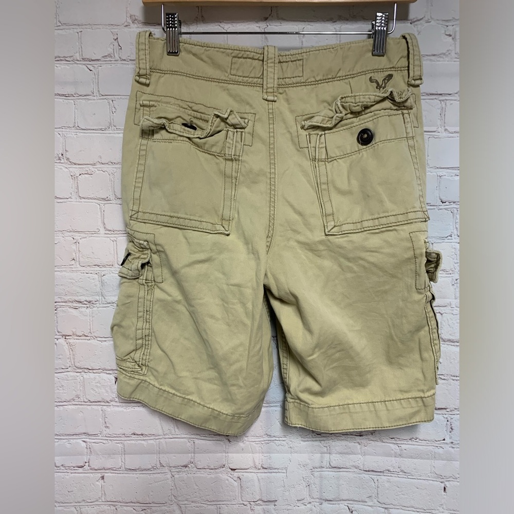 American Eagle Outfitters Tan Cargo Shorts Distressed Relaxed Fit Size 28 - Picture 5 of 5